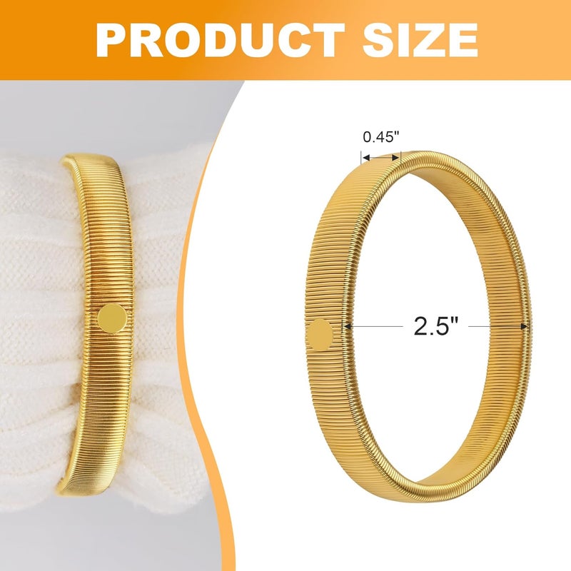 Coolrunner 6 Pcs Anti-Slip Elastic Shirt Sleeve Holders Metal Armbands for Band Stretch Garters (Gold, One Size) - Image 3